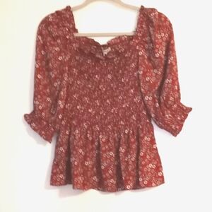 Max Studio Smocked Top Size Small (NWT)
